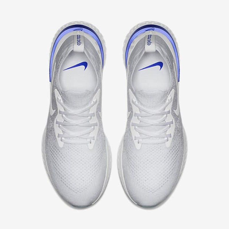 Nike epic react store flyknit white racer blue